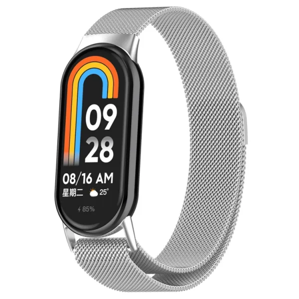 MILANESE Kovový remienok pre Xiaomi Smart Band 10 / 9 / 8 strieborný