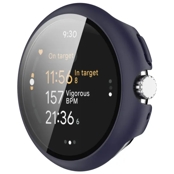 PC FULL COVER Plastový kryt so sklom pre Google Pixel Watch 3 41mm tmavomodrý