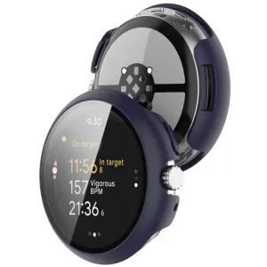 PC FULL COVER Plastový kryt so sklom pre Google Pixel Watch 3 41mm tmavomodrý