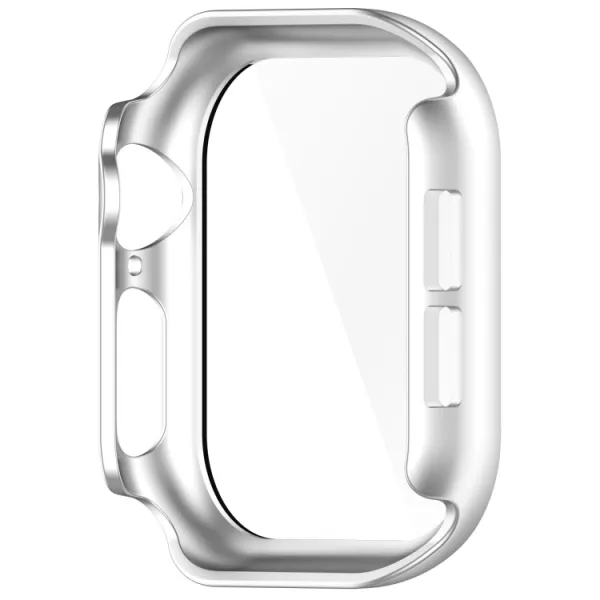 PC FULL COVER Plastový kryt so sklom pre Apple Watch 10 / 11 42mm strieborný