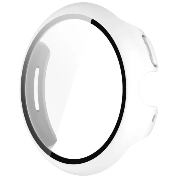 PC FULL COVER Plastový kryt so sklom pre Google Pixel Watch 3 45mm biely