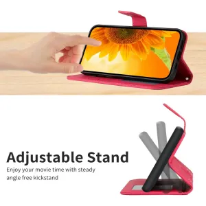 ART SUNFLOWER Peňaženkový obal so šnúrkou pre Apple iPhone 16 Pro Max tmavoružový