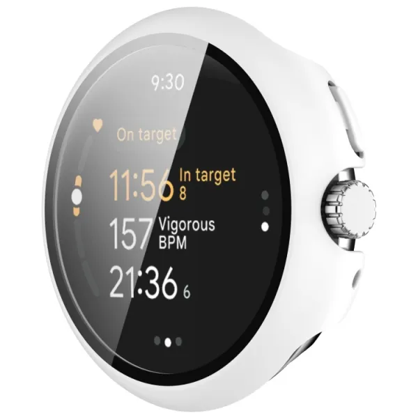 PC FULL COVER Plastový kryt so sklom pre Google Pixel Watch 3 45mm biely