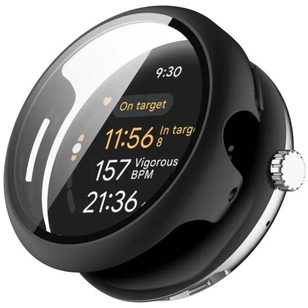 PC FULL COVER Plastový kryt so sklom pre Google Pixel Watch 3 45mm čierny