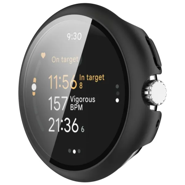 PC FULL COVER Plastový kryt so sklom pre Google Pixel Watch 3 45mm čierny