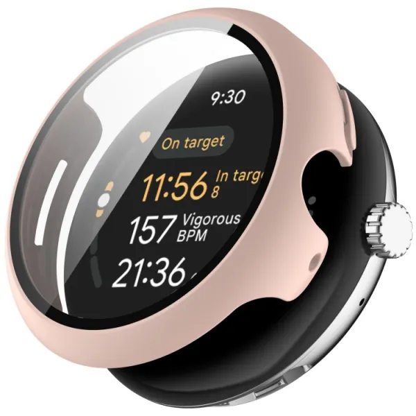PC FULL COVER Plastový kryt so sklom pre Google Pixel Watch 3 41mm ružový