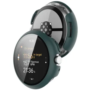 PC FULL COVER Plastový kryt so sklom pre Google Pixel Watch 3 41mm tmavozelený