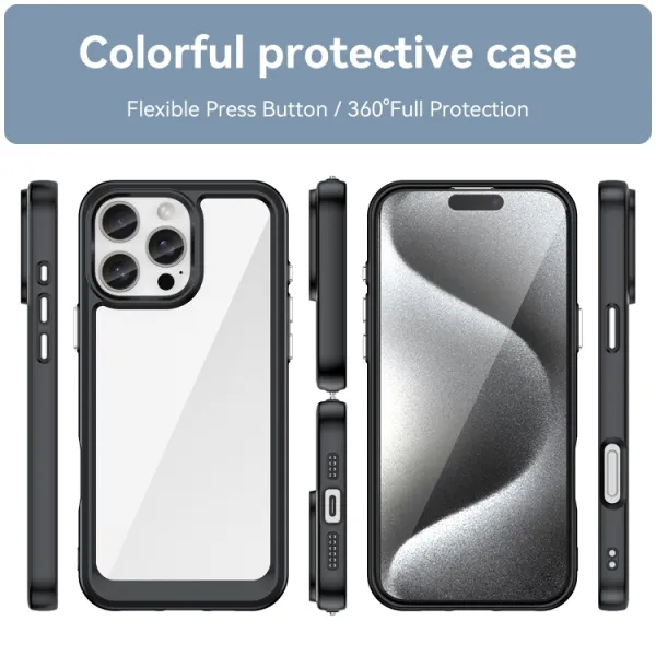 CRYSTAL Ochranný kryt pre Apple iPhone 16 Pro Max čierny