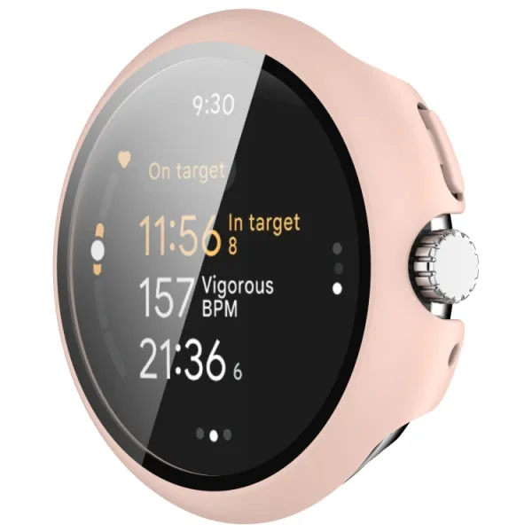 PC FULL COVER Plastový kryt so sklom pre Google Pixel Watch 3 41mm ružový