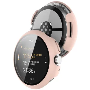 PC FULL COVER Plastový kryt so sklom pre Google Pixel Watch 3 41mm ružový
