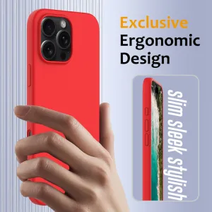 RUBBER MAGSAFE Silikónový kryt pre Apple iPhone 16 Pro Max červený