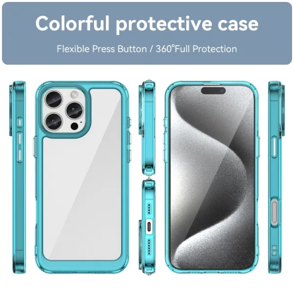 CRYSTAL Ochranný kryt pre Apple iPhone 16 Pro Max tyrkysový