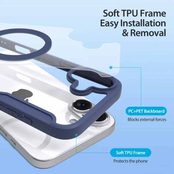 DUX X PRO Zaklápacie puzdro s MagSafe pre Apple iPhone 16 modré
