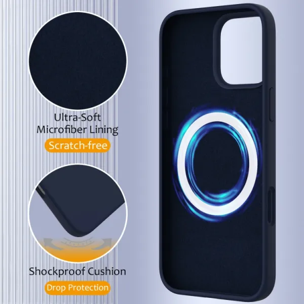 RUBBER MAGSAFE Silikónový kryt pre Apple iPhone 16 Pro Max tmavomodrý