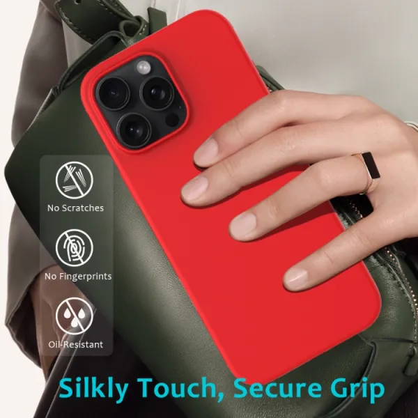 RUBBER Ochranný kryt pre Apple iPhone 16 Pro Max červený