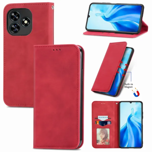 MAGNETIC Zaklápací kryt pre Oukitel C51 červený