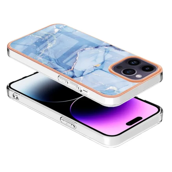 IMD MARBLE Ochranný kryt pre Apple iPhone 16 Pro Max BLUE