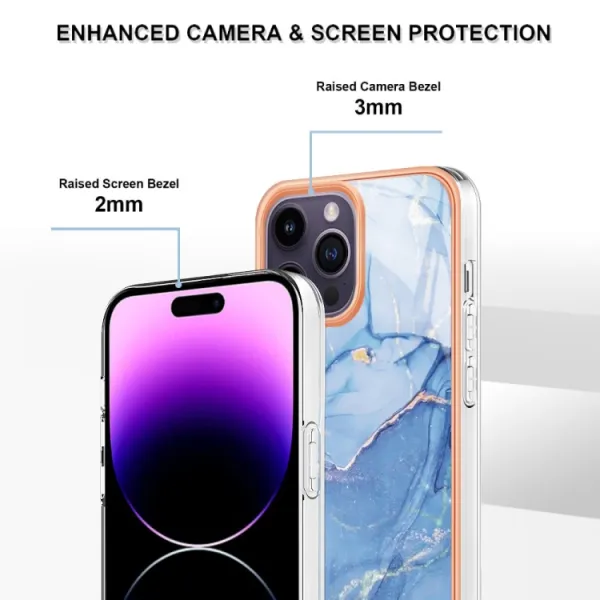 IMD MARBLE Ochranný kryt pre Apple iPhone 16 Pro Max BLUE