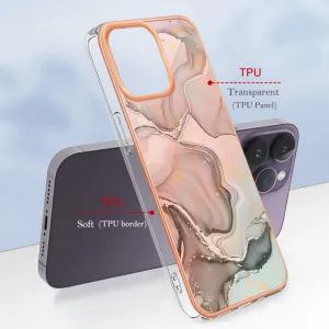 IMD MARBLE Ochranný kryt pre Apple iPhone 16 Pro Max ROSE GOLD