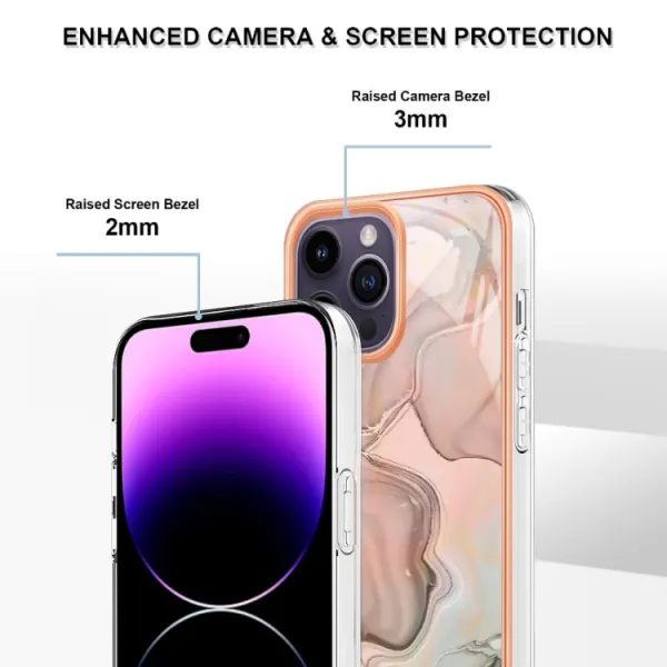 IMD MARBLE Ochranný kryt pre Apple iPhone 16 Pro Max ROSE GOLD