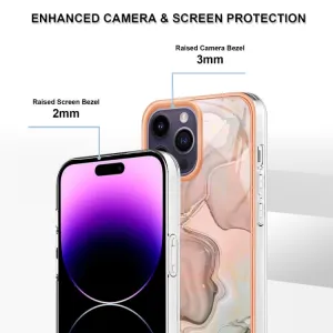 IMD MARBLE Ochranný kryt pre Apple iPhone 16 Pro Max ROSE GOLD