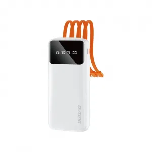 Dudao K6Pro Power Bank 10000mAh 2x USB + kábel USB / USB-C / Lightning / Micro USB, biely
