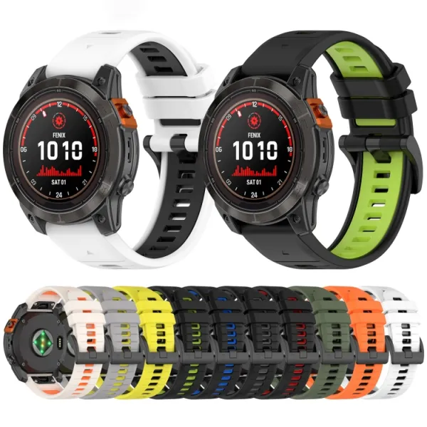 SPORTY Vymeniteľný silikónový remienok Garmin Fenix 8 43mm šedá-žltá