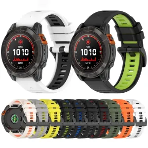 SPORTY Vymeniteľný silikónový remienok Garmin Fenix 8 43mm šedá-žltá