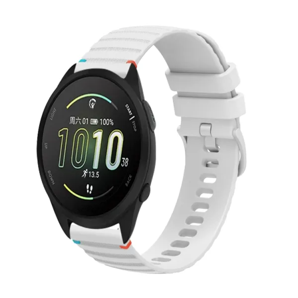 WAVY Silikónový remienok pre Garmin Forerunner 165 Music biely