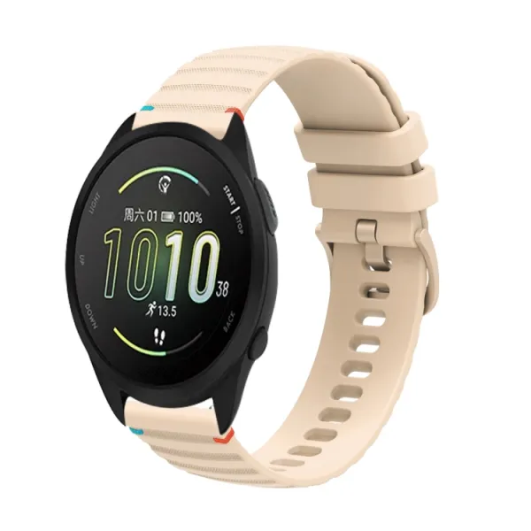 WAVY Silikónový remienok pre Garmin Forerunner 165 Music béžový