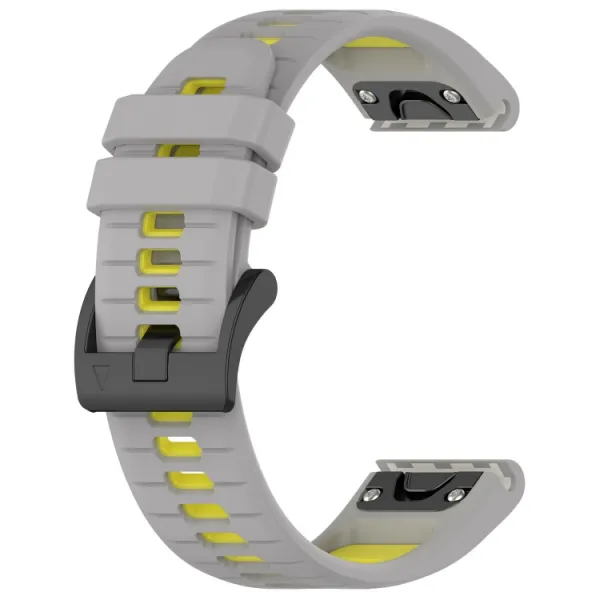 SPORTY Vymeniteľný silikónový remienok Garmin Fenix 8 43mm šedá-žltá