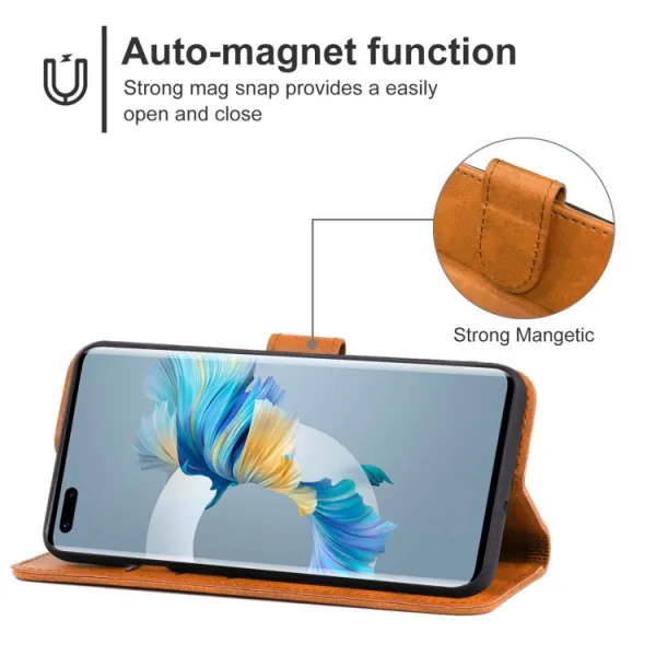 SMOOTH Peňaženkové puzdro pre Huawei Mate 40 Pro hnedé