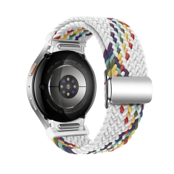 BRAIDED Nylonový remienok pre Samsung Galaxy Watch 7 (40 / 44 mm) WHITE RAINBOW