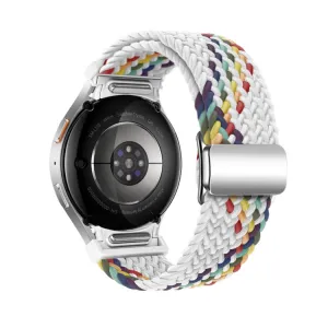 BRAIDED Nylonový remienok pre Samsung Galaxy Watch 7 (40 / 44 mm) WHITE RAINBOW