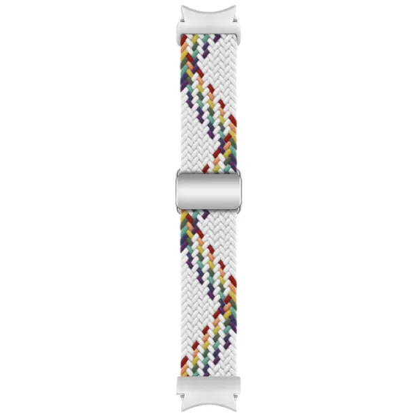 BRAIDED Nylonový remienok pre Samsung Galaxy Watch 7 (40 / 44 mm) WHITE RAINBOW
