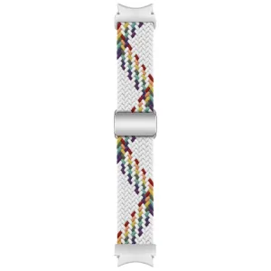 BRAIDED Nylonový remienok pre Samsung Galaxy Watch 7 (40 / 44 mm) WHITE RAINBOW