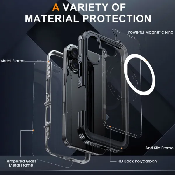 DUAL MAGSAFE Obojstranný ochranný kryt pre Apple iPhone 16 zelený