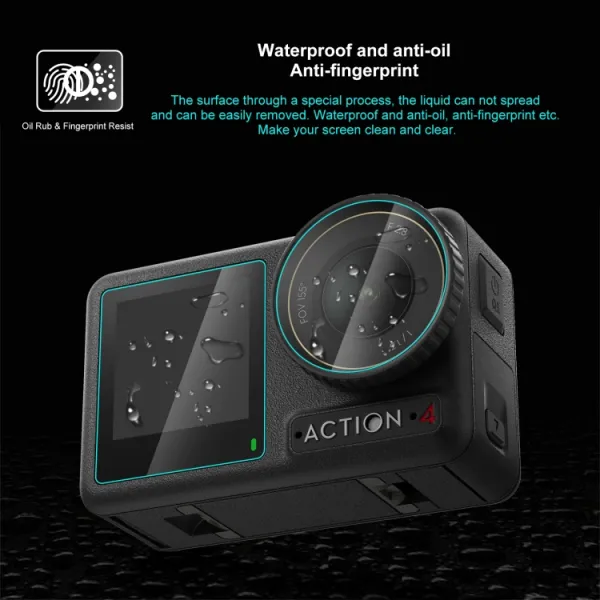 PULUZ 3in1 Set ochranných skiel pre DJI Osmo Action 4
