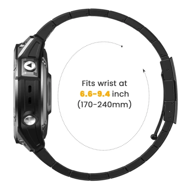 ARMOUR QUICK RELEASE Kovový remienok pre Garmin Fenix E 47mm čierny