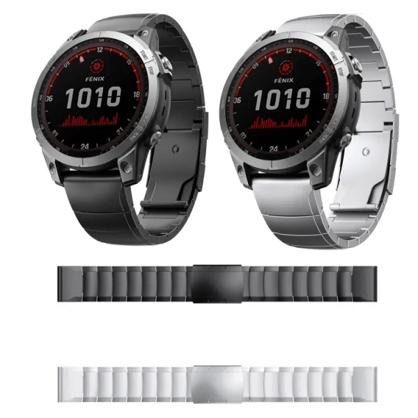 ARMOUR QUICK RELEASE Kovový remienok pre Garmin Fenix E 47mm čierny