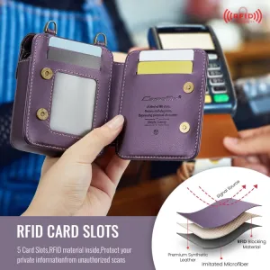 CASEME MINI Peňaženkové puzdro s remienkom pre sériu Samsung Galaxy Z Flip fialové
