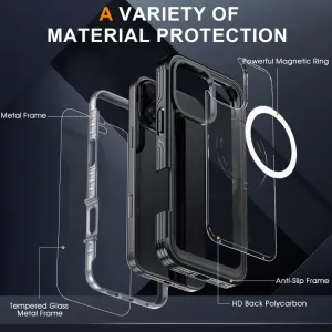 DUAL MAGSAFE Obojstranný ochranný kryt pre Apple iPhone 16 Pro Max šedý