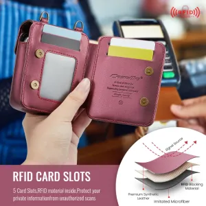 CASEME MINI Peňaženkové puzdro s remienkom pre sériu Motorola Razr červené