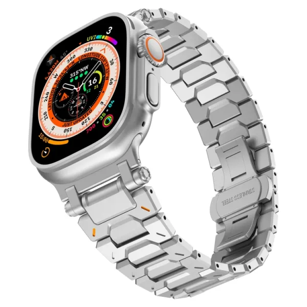 PATHFINDER Kovový remienok pre Apple Watch 10 / 11 46mm strieborný
