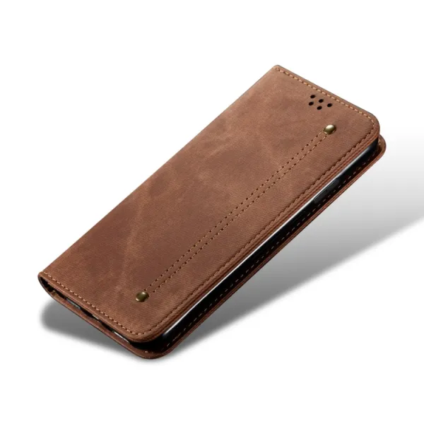 DENIM Peňaženkový kryt pre Realme Note 60 hnedý