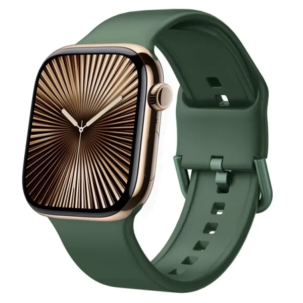 SILICONE Vymeniteľný remienok pre Apple Watch 10 / 11 42mm tmavozelený