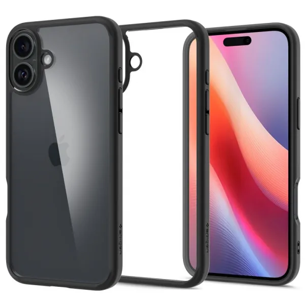 Spigen Ultra hybrid kryt na mobil, iPhone 16, čierny