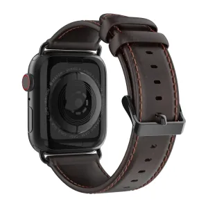 DUX LEATHER Kožený remienok pre Apple Watch 10 / 11 42mm tmavohnedý