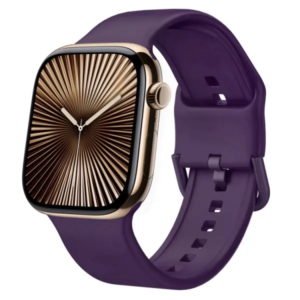 SILICONE Vymeniteľný remienok pre Apple Watch 10 / 11 42mm tmavofialový