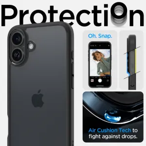 Spigen Ultra hybrid kryt na mobil, iPhone 16, čierny